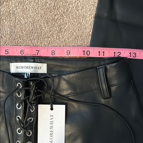 NWT We Wore What Black Lace-Up Faux Leather Pants - Picture 3 of 8